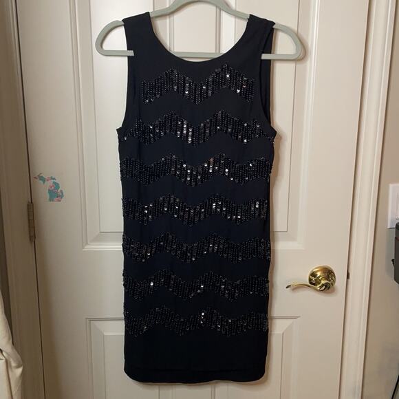 H&M sequin beaded little black dress size 6 - Picture 3 of 7